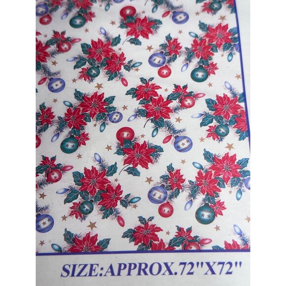 Poinsettia Vinyl Shower Curtain Christmas Holiday Decor Carnation Home Fashions - Picture 1 of 4